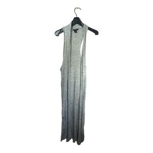 Streetwear Society SWS Maxi Length Sleeveless Cardigan Sweater Grey Size Small